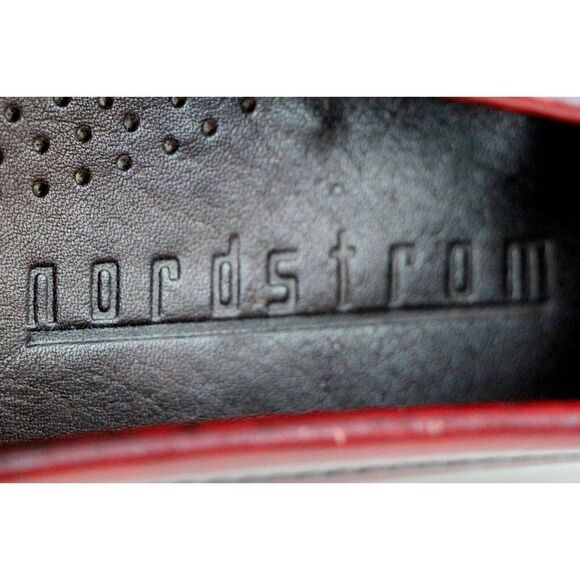 Nordstrom DARK RED GENUINE LEATHER LOAFER FLATS ROUND TOE SLIP ON SHOES Sz 7 W - Picture 8 of 11